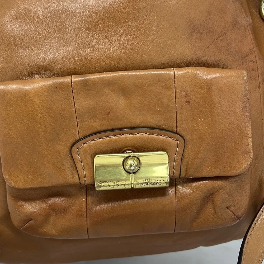 Coach Kristin 14783 Brown Leather Shoulder Crossbody Bag - Picture 5 of 14